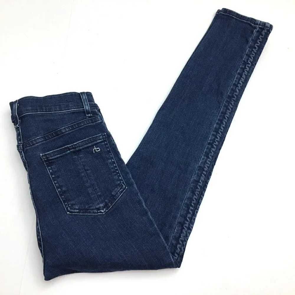 Rag & Bone Women's Jeans Skinny Side Leg Detail Dark Wash size 25 length 28